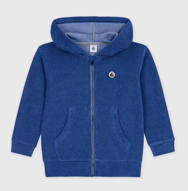 Petit Bateau Katoenen Sweatshirt Met Rits Voor Kinderen - Blauw