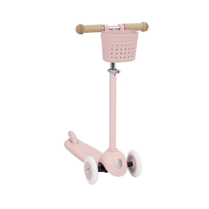 Banwood Eco Scooter Step - Met Mandje - Faded Pink