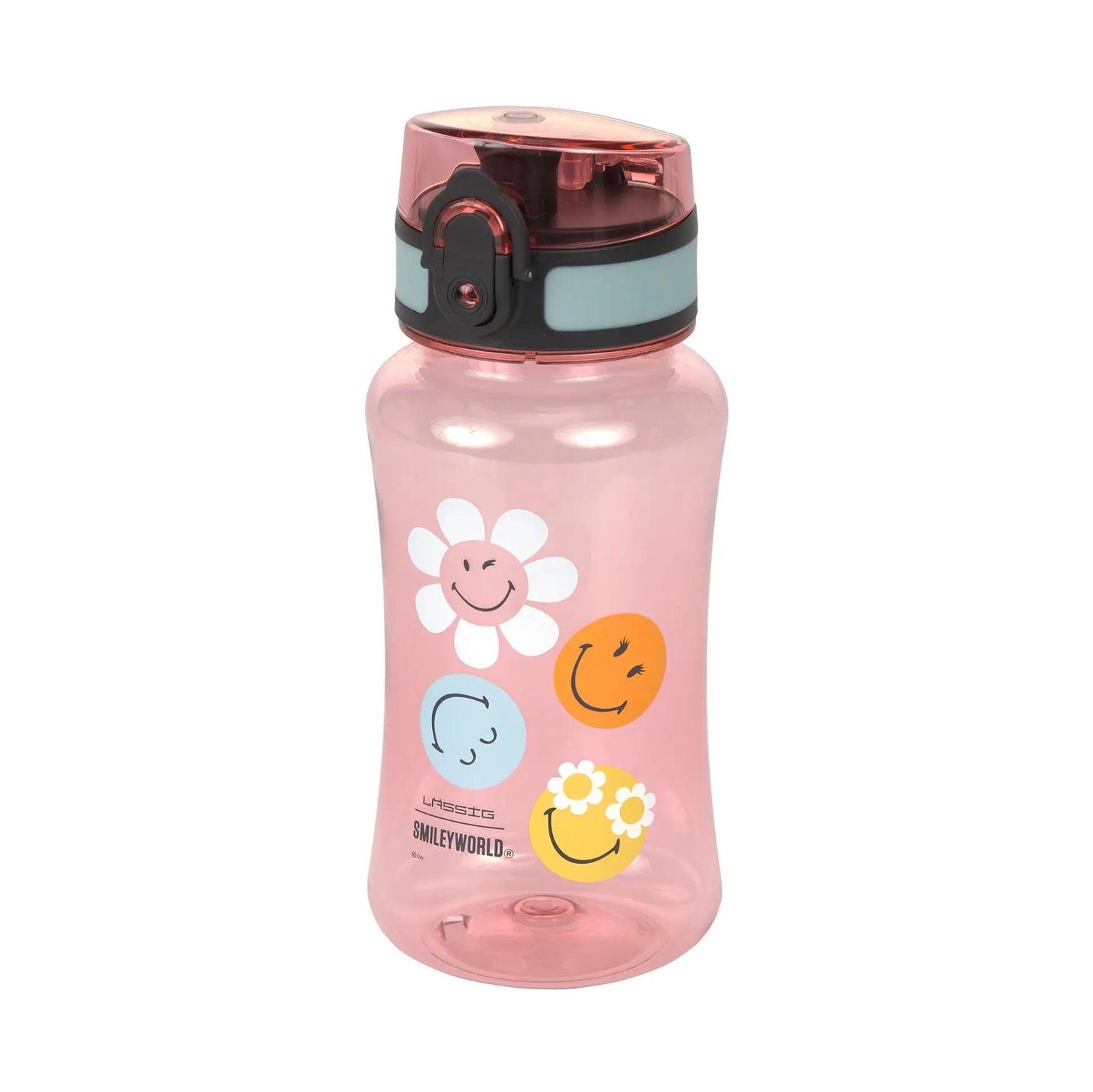 Lässig Drinkfles Smiley World 420 ml - Pink