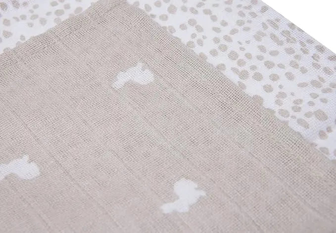 Jollein Hydrofiel Washandje 15x20cm 2-pack - Dotted & Rabbit