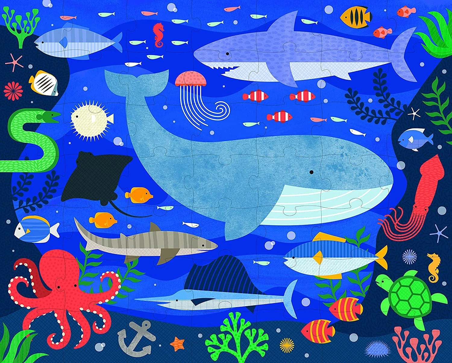 Petit Collage Dubbelzijdige Puzzel In Etui Met Rits - Under The Sea