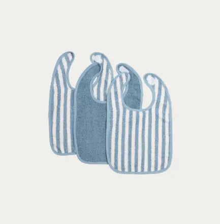 Meyco Baby Slab Klittenband Badstof Jacquard - Fat Stripe Jeans Blue