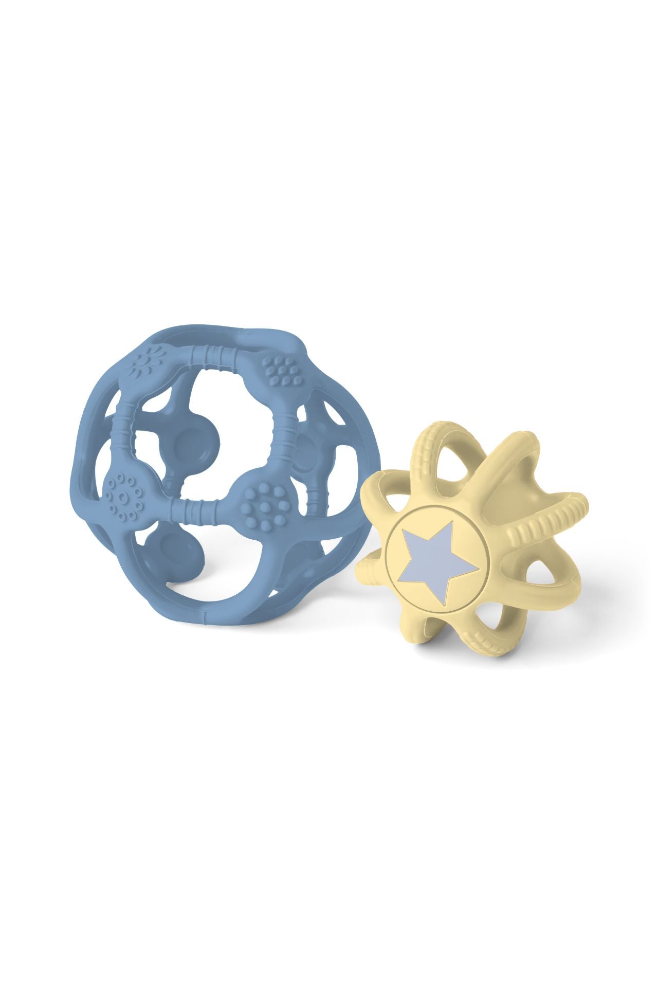 Little L Set Van 2 Sensorische Ballen  - Blauw En Geel