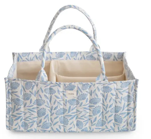 Mushie Diaper Caddy/Organiser - Blue Flowers