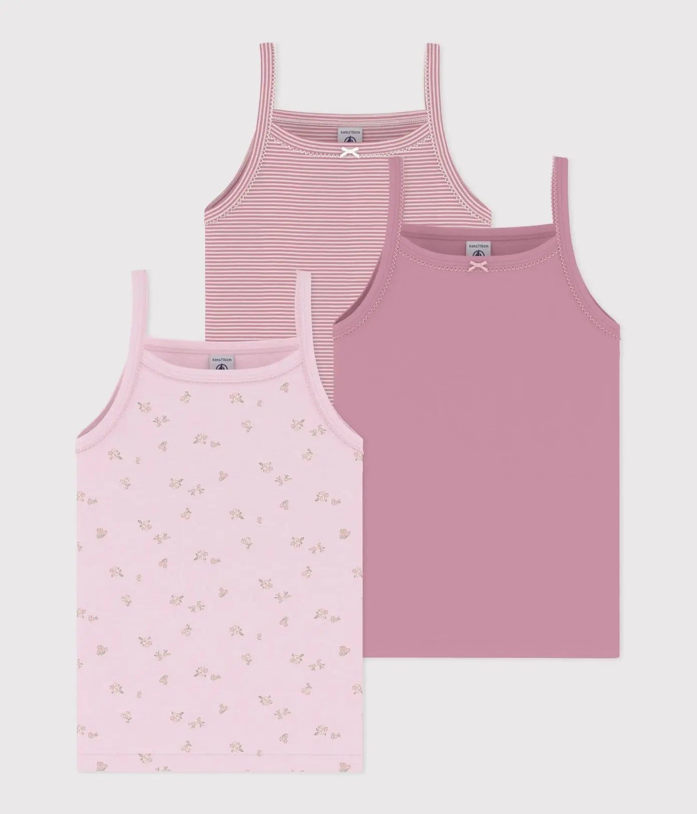 Petit Bateau 3 Hemdjes Met Bandjes - Multicolor