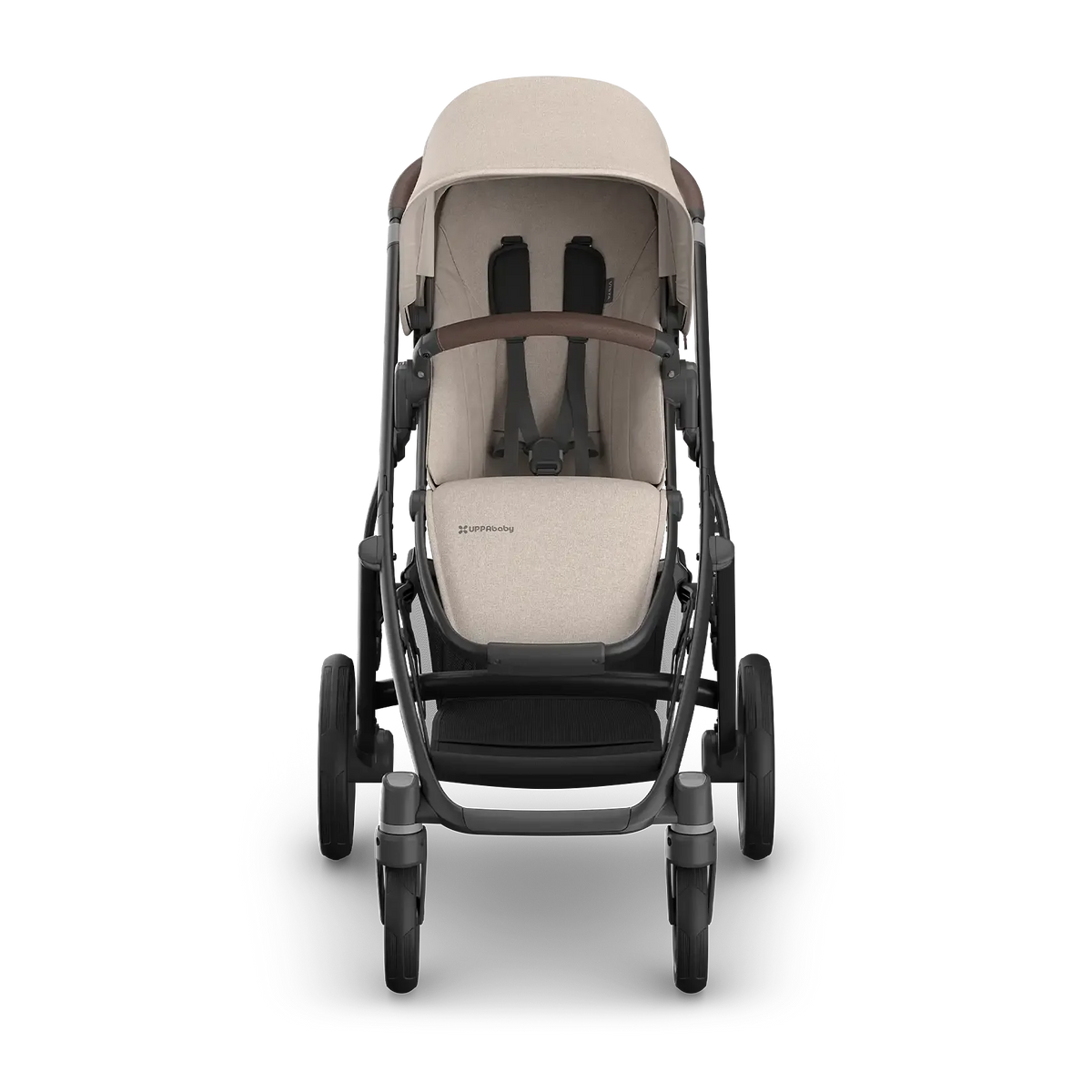Uppababy Vista V3 Kinderwagen Ada - Sandstone Mélange - Carbon Frame Met Kastanje Bruin Leer Nieuw: Leverbaar Juli 2026
