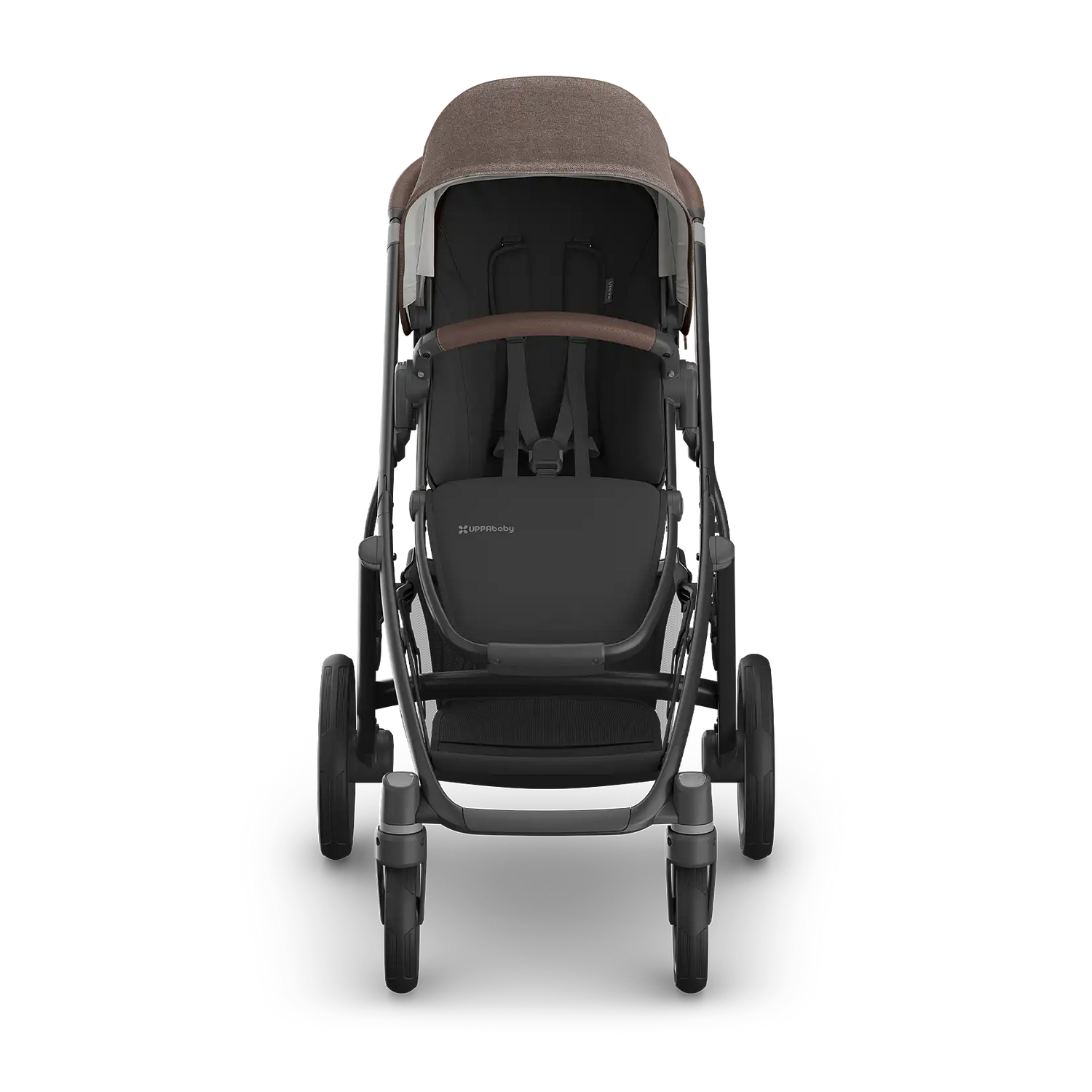 Uppababy Vista V3 Kinderwagen Owen - Mocha Mélange - Carbon Frame Met Kastanje Bruin Leer