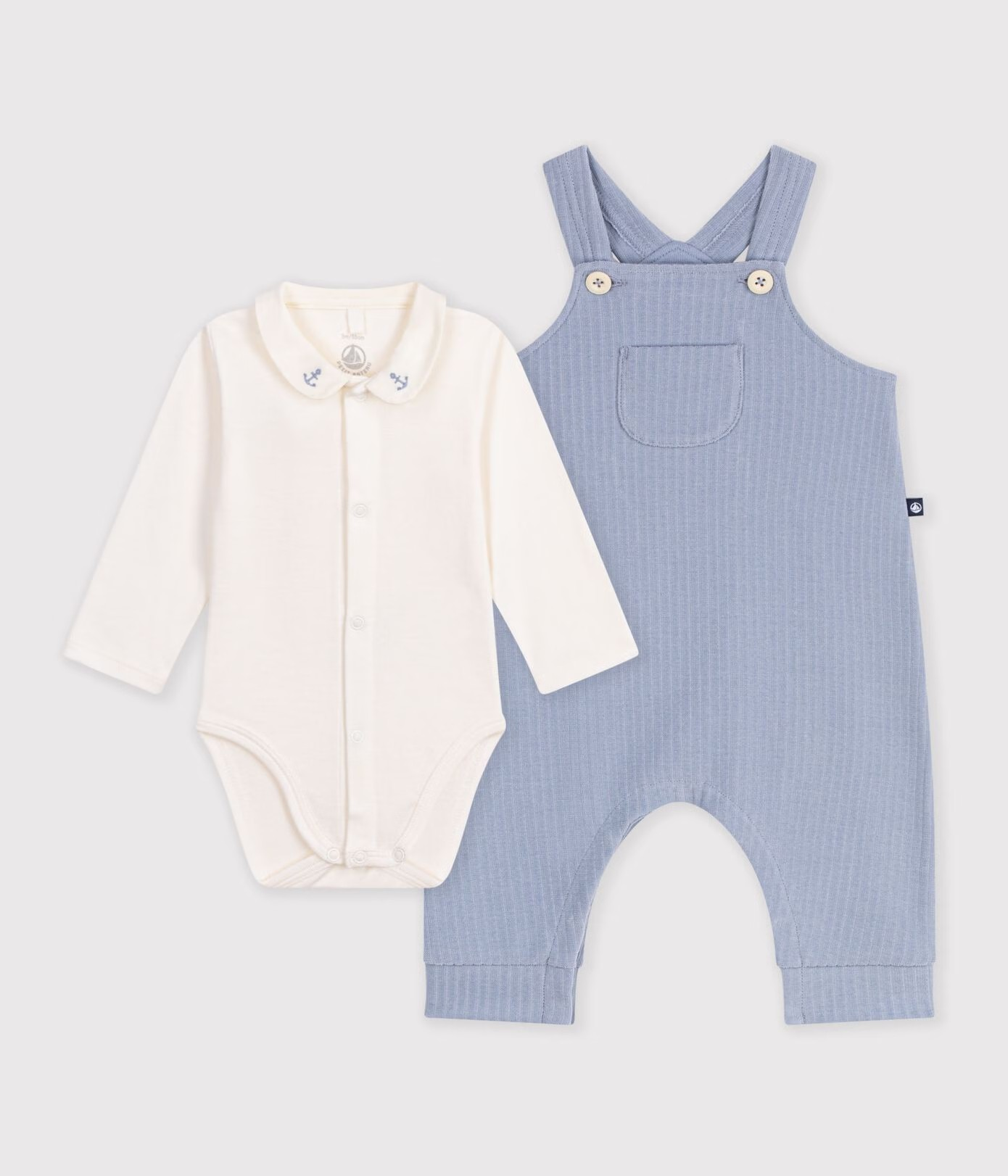 Petit Bateau Tuinbroek Set - Blauw