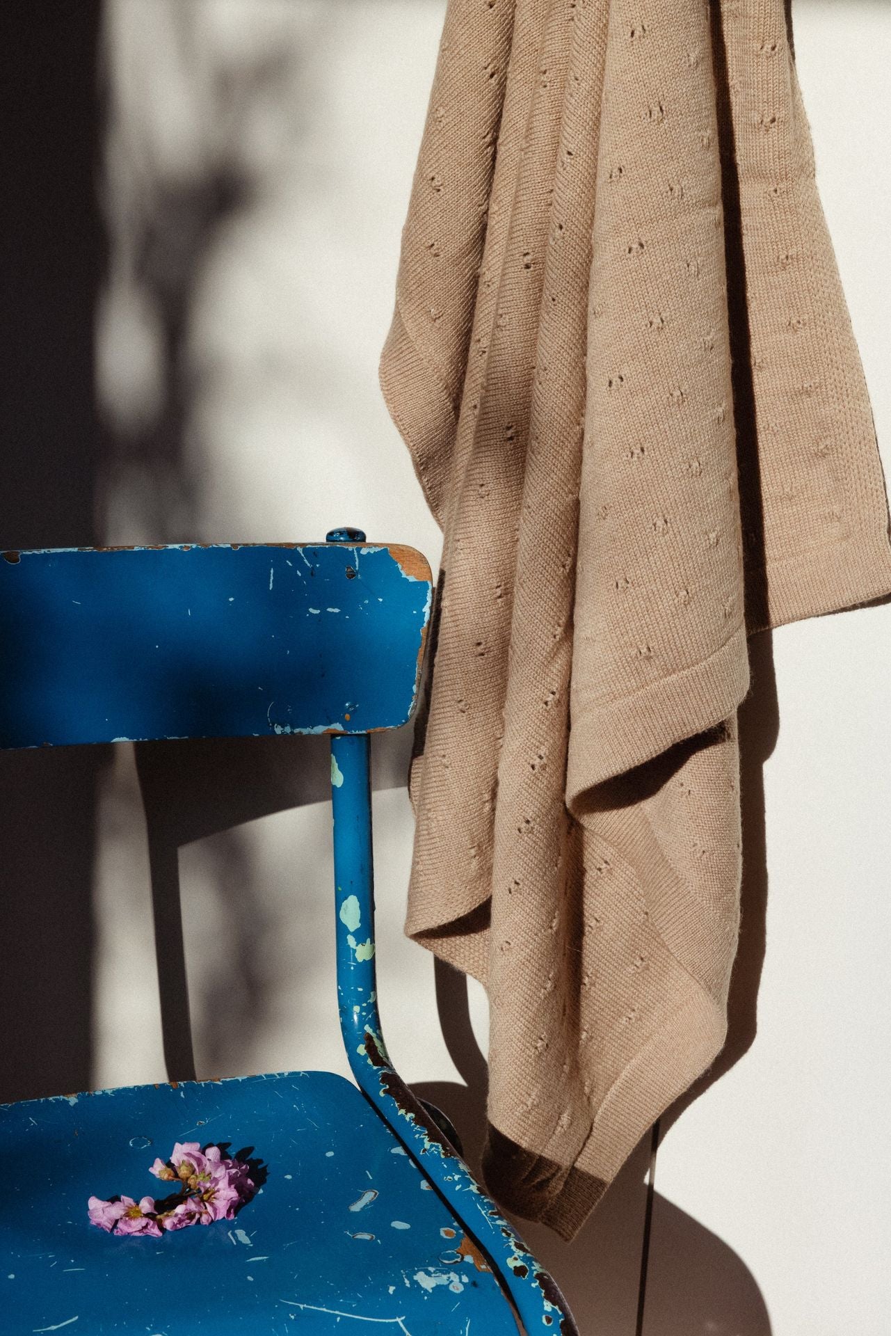 Hvid Blanket Bibi - Sand