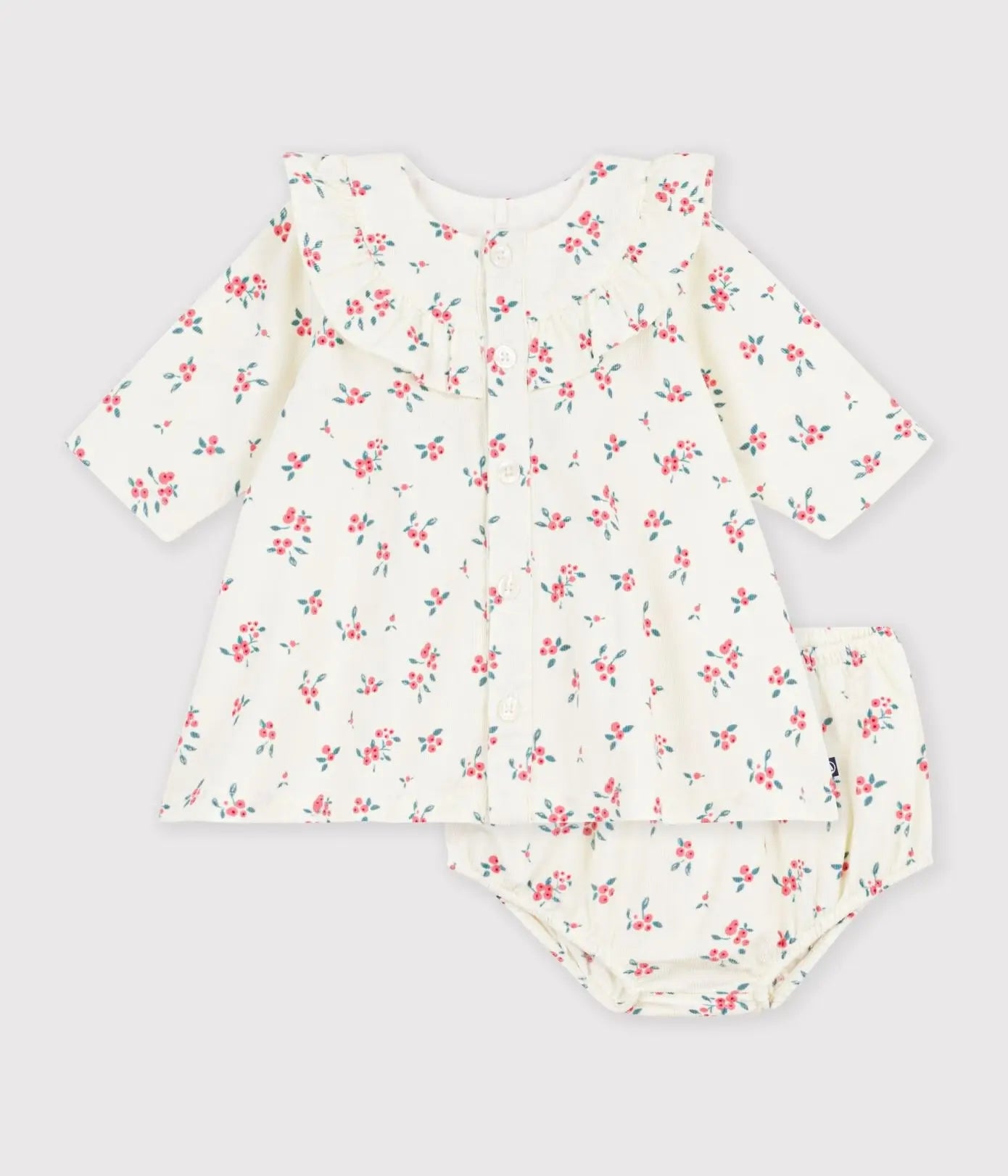 Petit Bateau Jurk Lange Mouwen En Bloomer - Ecru