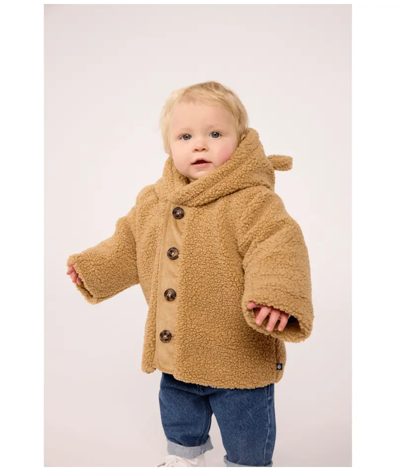 Petit Bateau Sherpa Jas - Beige