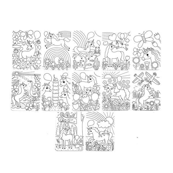 ooly Undercover Verborgen Patronen Kleurkaarten – Unicorn Friends (12 stuks)