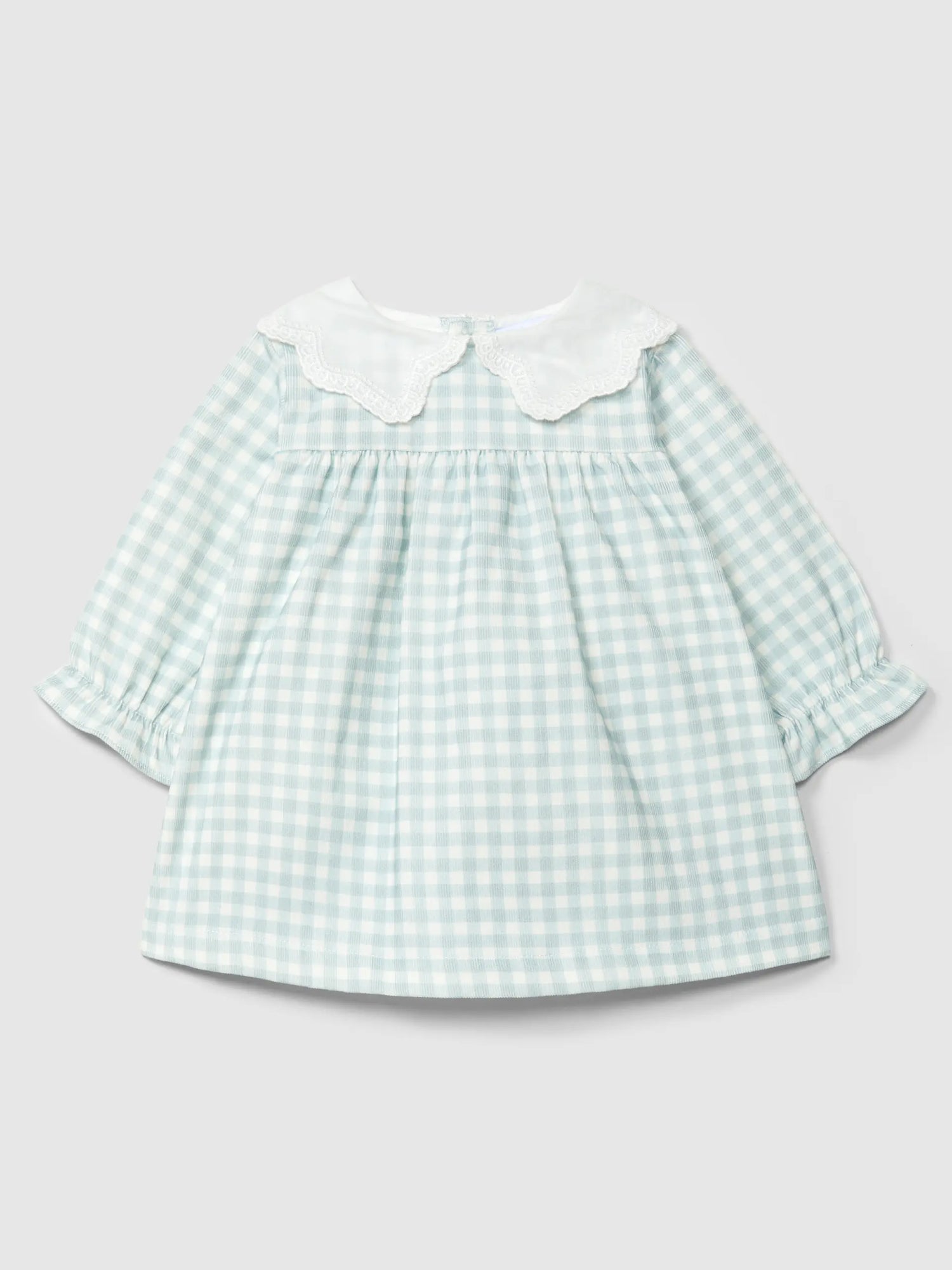 Laranjinha Jurk Met Geborduurde Kraag - Blauw