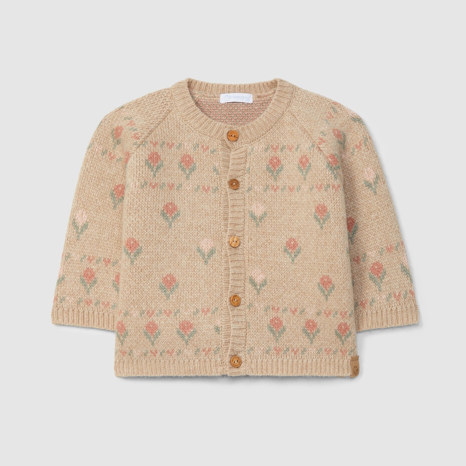 Laranjinha Gebreide Bloemen Jas - Beige