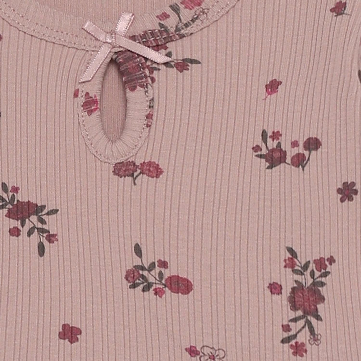 Minymo Rib T-Shirt Lange Mouwen Met Print - Fawn