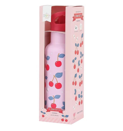 Little Lovely XL Stainless Steel Drinkbus 500ml - Cherries