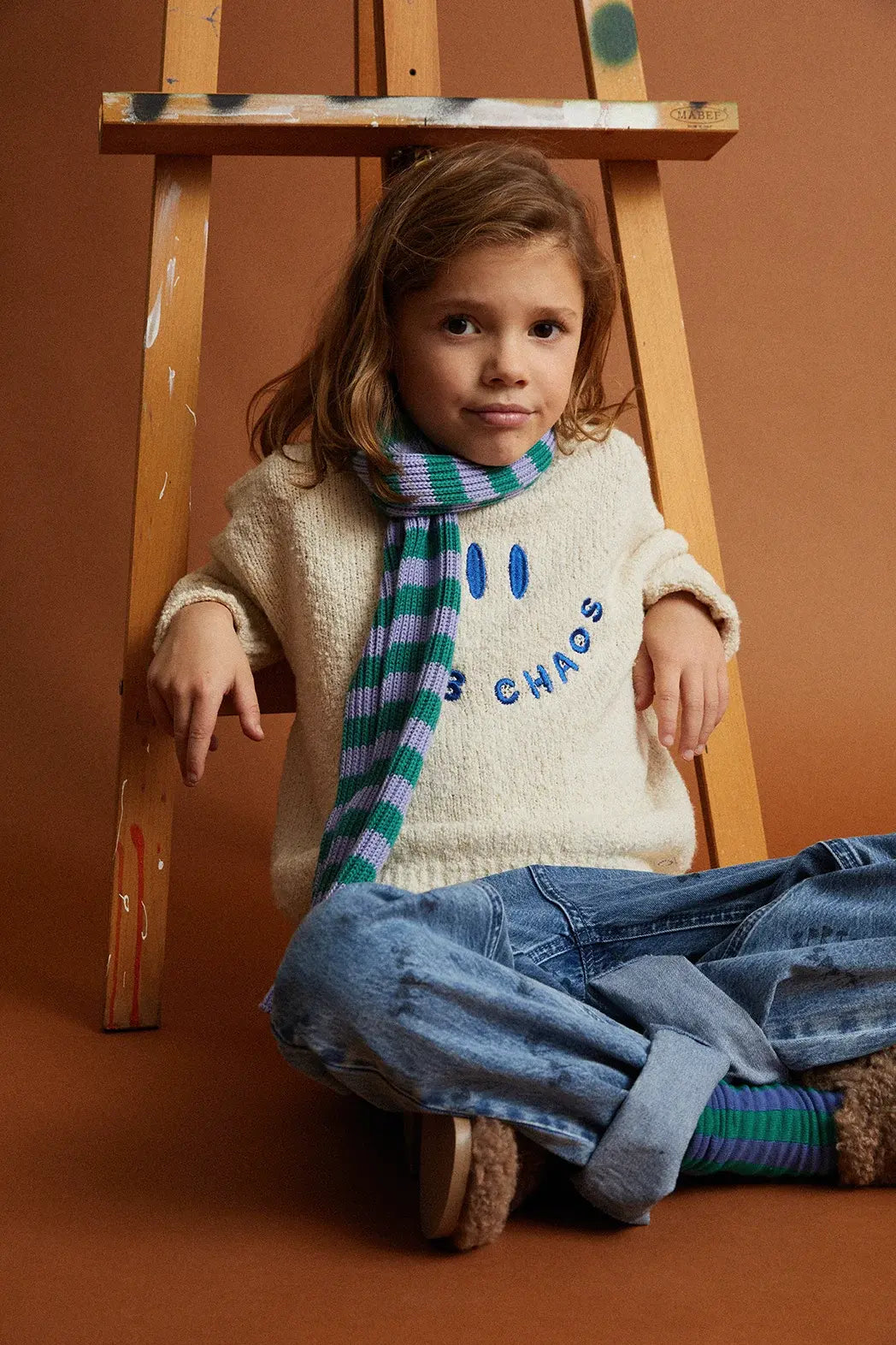 Sproet & Sprout Bouclé Sweater Club Chaos - Ivory Melee