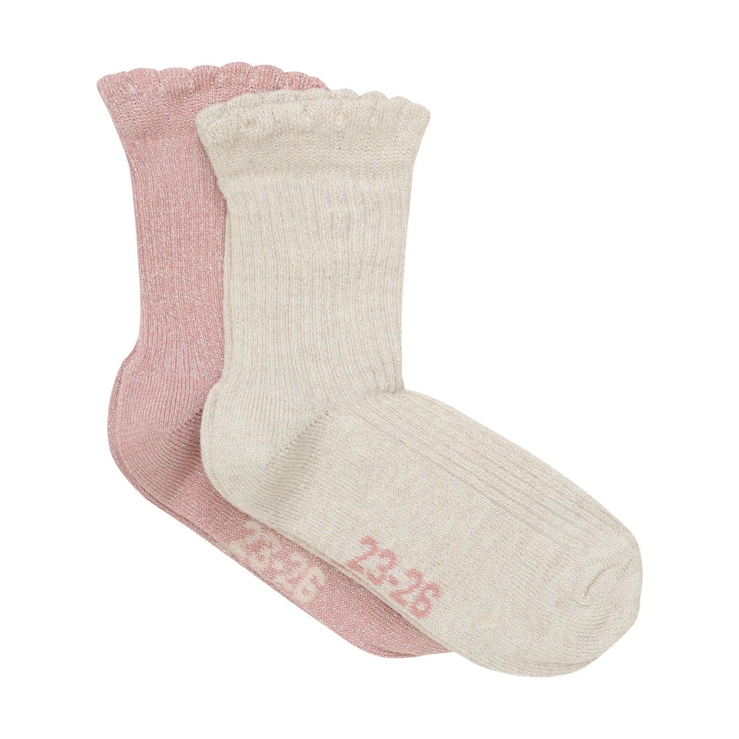 Minymo Sokken Met Glitter (2-pack) - Ash Rose
