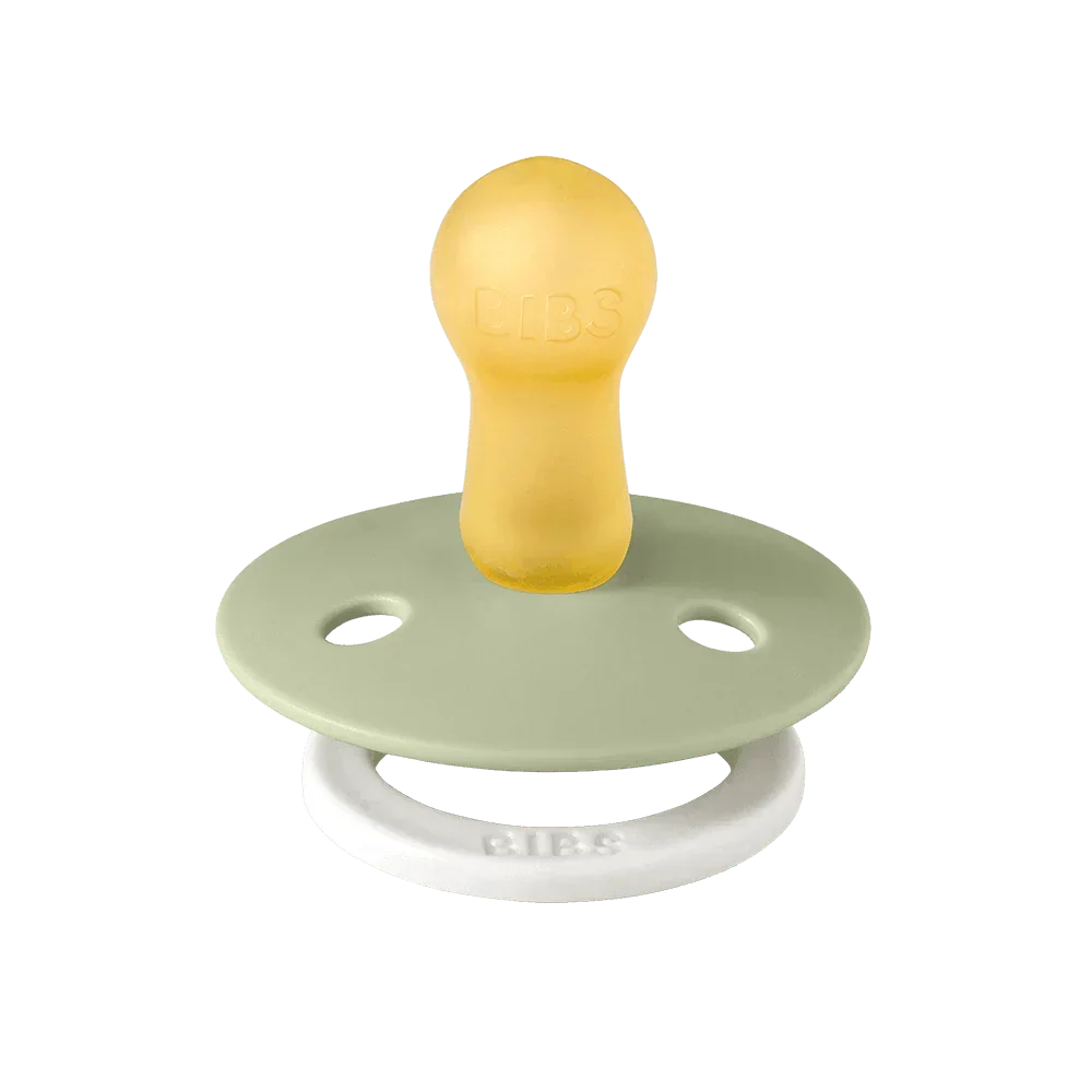 BIBS Fopspeen Rond GLOW 2-pack - Sage/Cloud