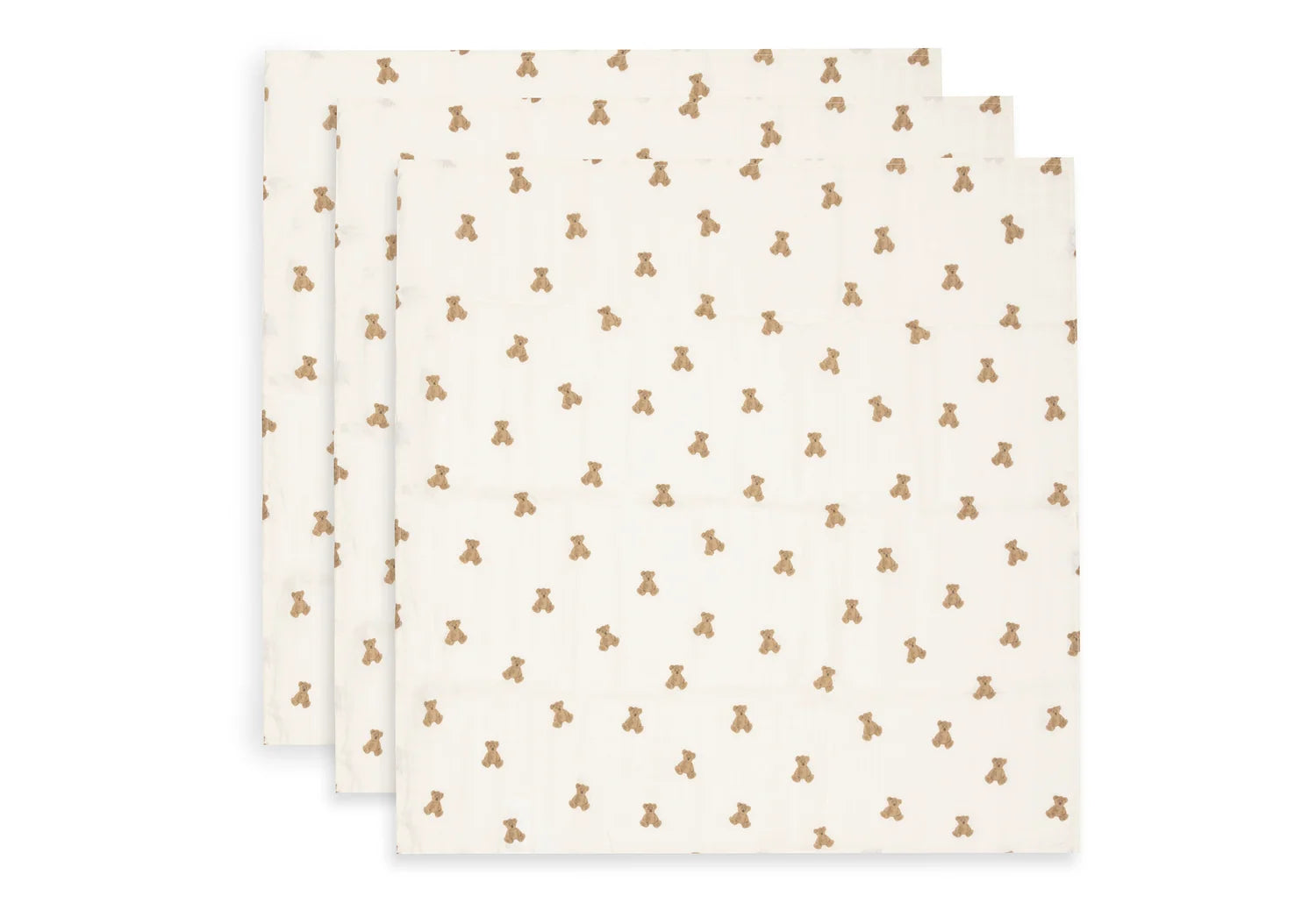 Jollein Hydrofiele Doek Mini 70x70cm 3-pack - Teddy Bear