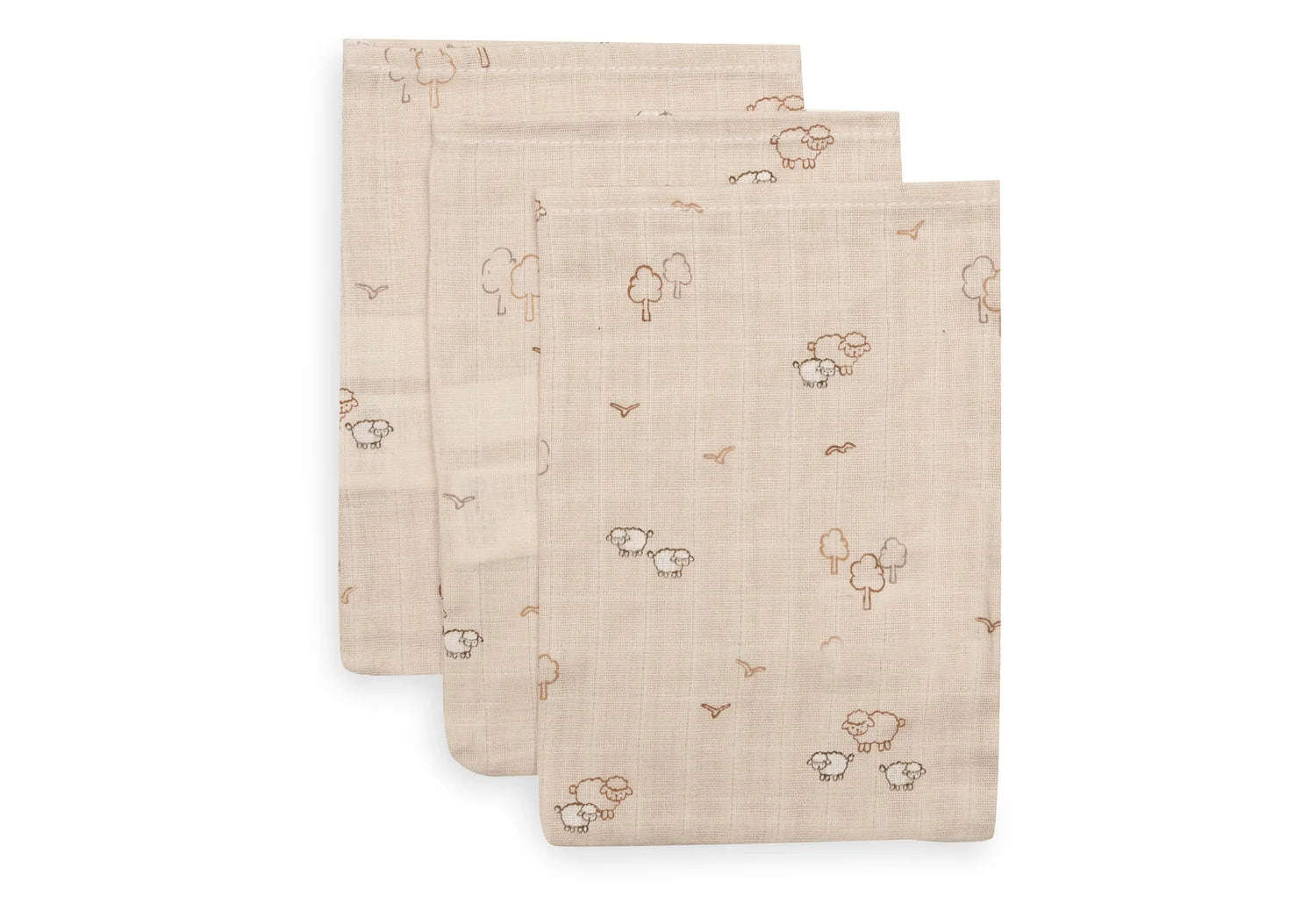 Jollein Hydrofiel Washandje 15x20cm 3-pack - Woolly