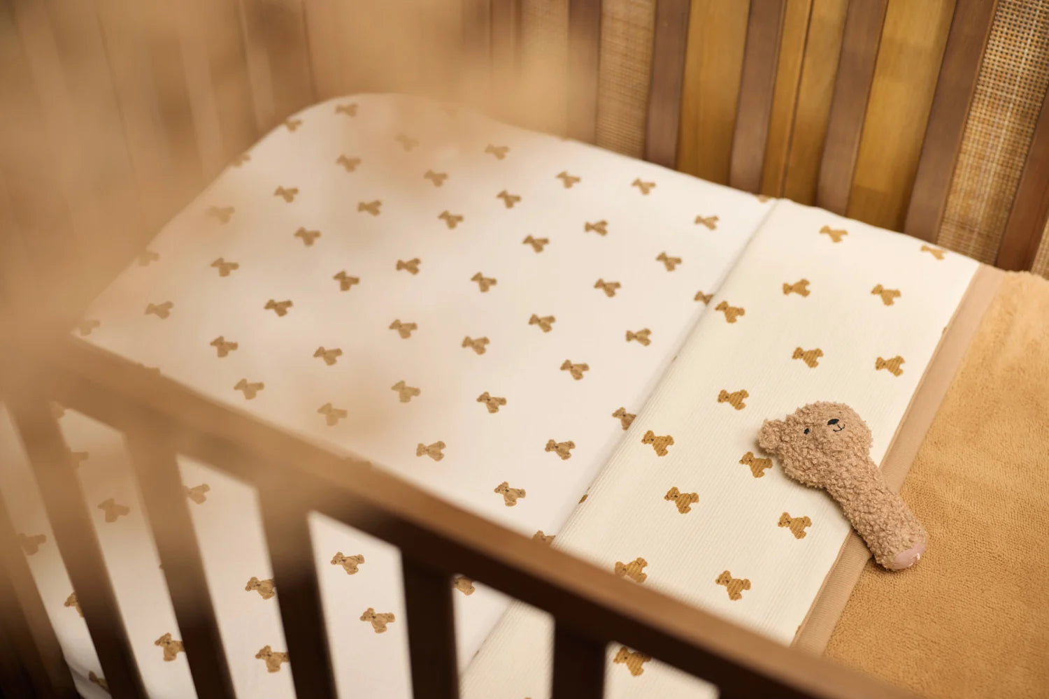Jollein Hoeslaken Jersey 40/50x80/90cm - Teddy Bear