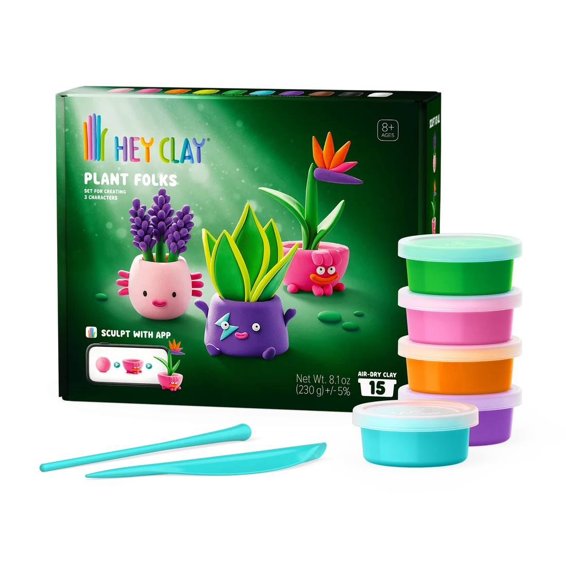 Hey Clay Zelfhardende Klei Plant Folks - 15 potjes