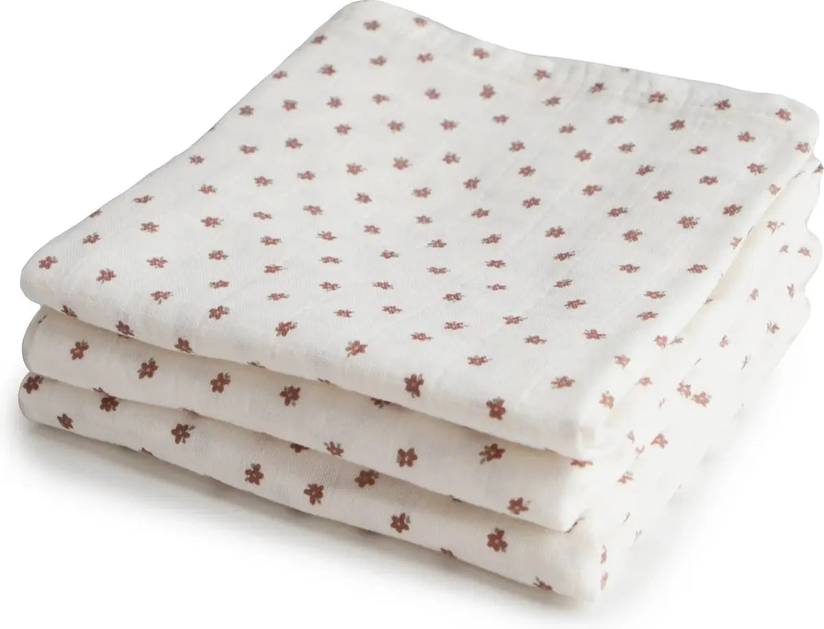 Mushie Hydrofiele Doek 3-pack 60x60cm - Bloom