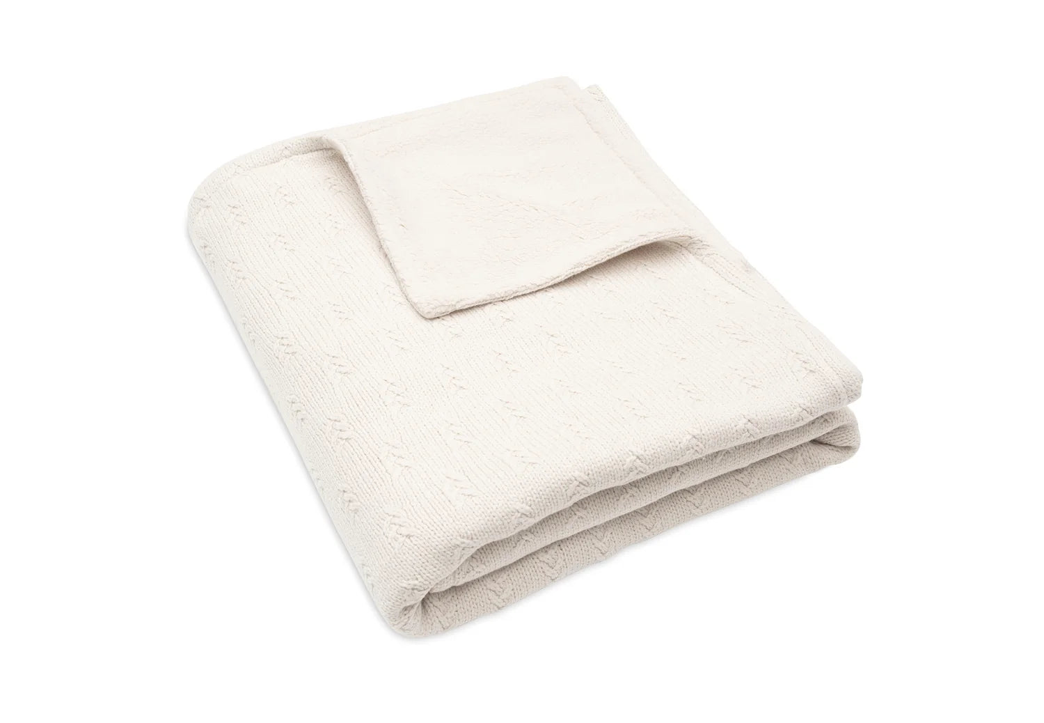 Jollein - Deken Wieg - Grain Knit Oatmeal/ Velour - 75x100cm