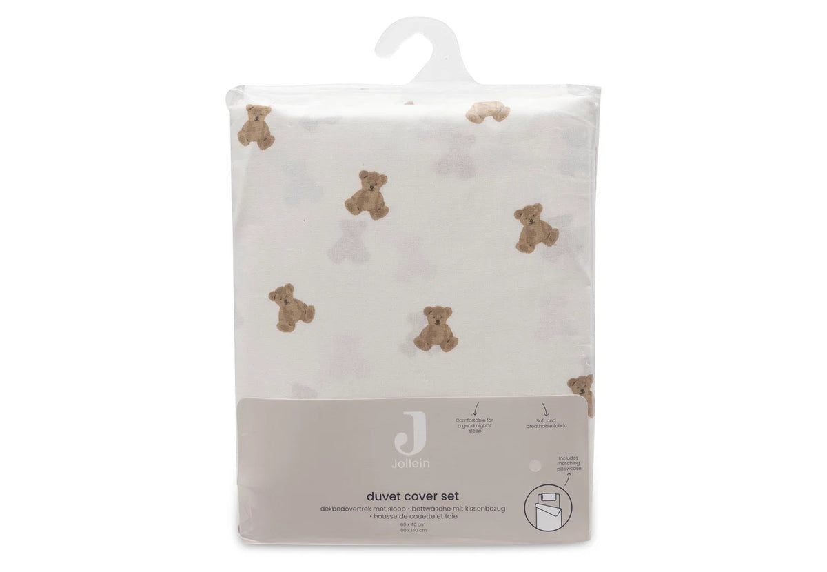 Jollein Dekbedovertrek met sloop 100x140cm - Mini Teddy Bear