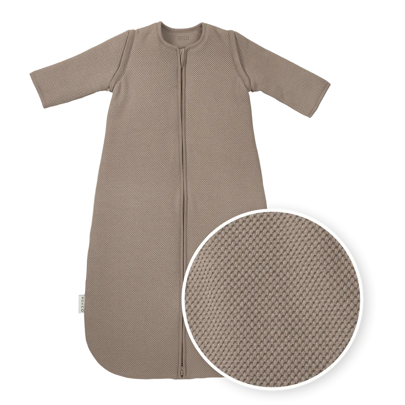 Meyco - Studio Slaapzak - Gevoerd - Afritsbare Mouw - Classic Dark Taupe - 90cm