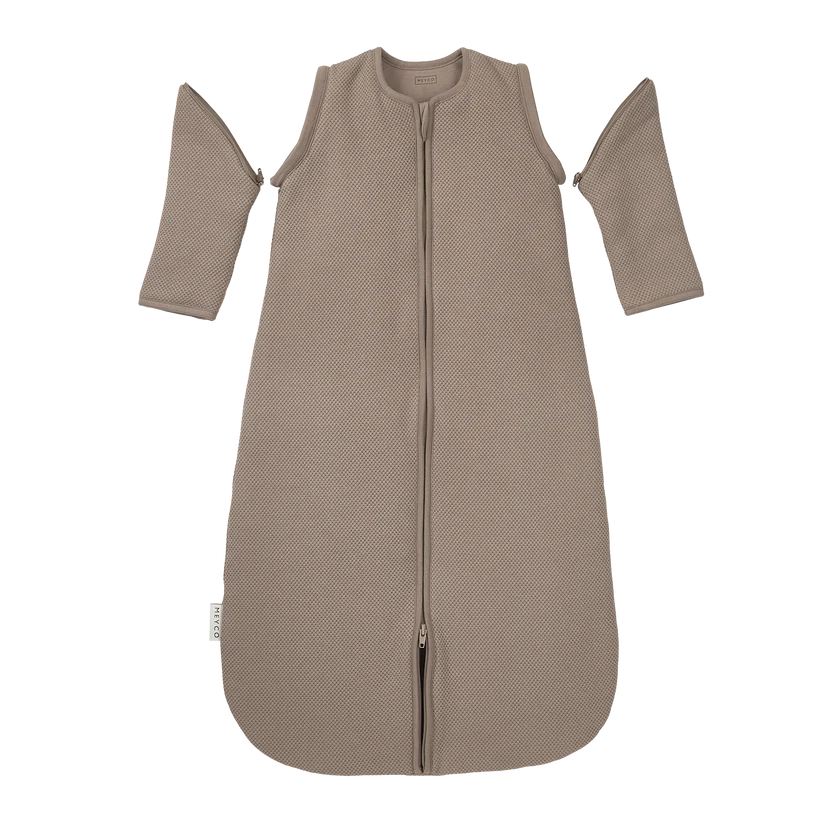Meyco - Studio Slaapzak - Gevoerd - Afritsbare Mouw - Classic Dark Taupe - 90cm
