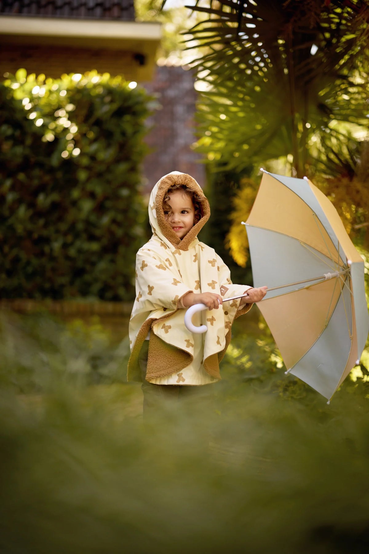 Jollein Outdoor Poncho Waterafstotend - Mini Teddy Bear/Teddy Fleece
