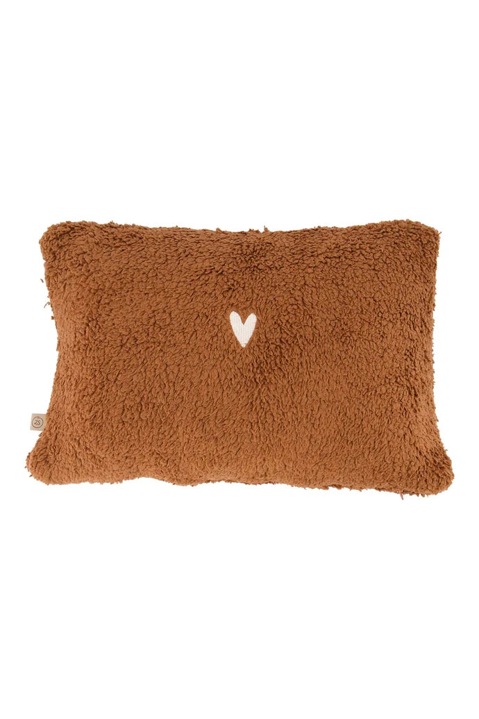 Zusss Kussen Teddy Little Love 35x25cm - Dark Brown