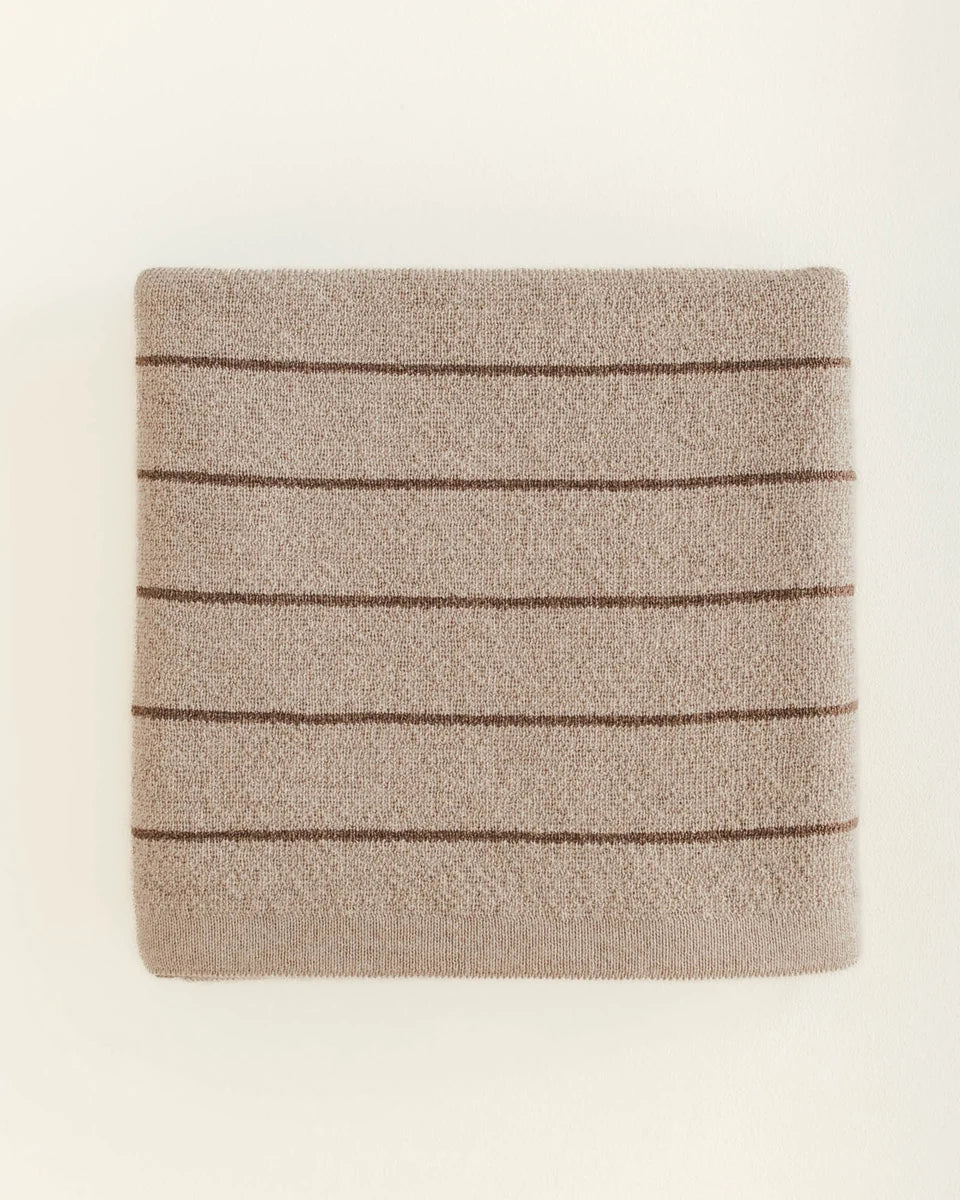 Hvid Wollen Deken Harry - Sand/Mocha