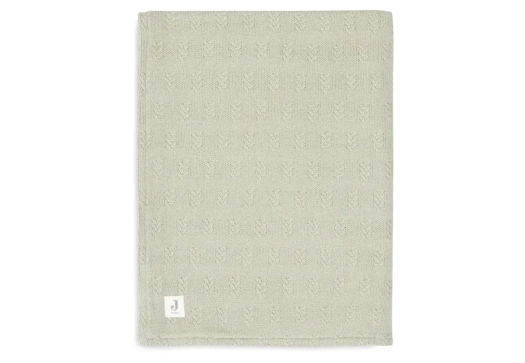Jollein Wiegdeken Grain Knit 75x100cm - Olive Green/Velvet