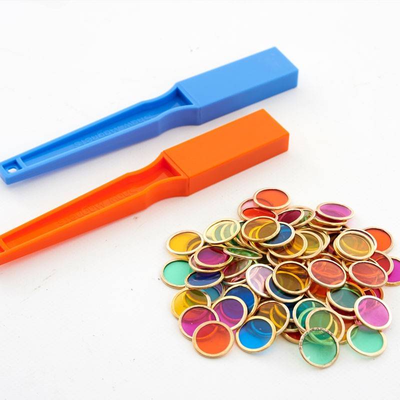 Shaw Magnets 2 Magnetische Toverstokken En 100 Gekleurde Muntjes