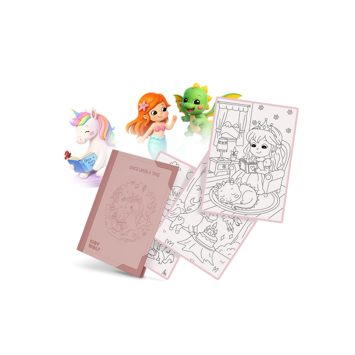 Kidiwolf Refill KidydrawPad 30 Overtrektekeningen - Once Upon A Time