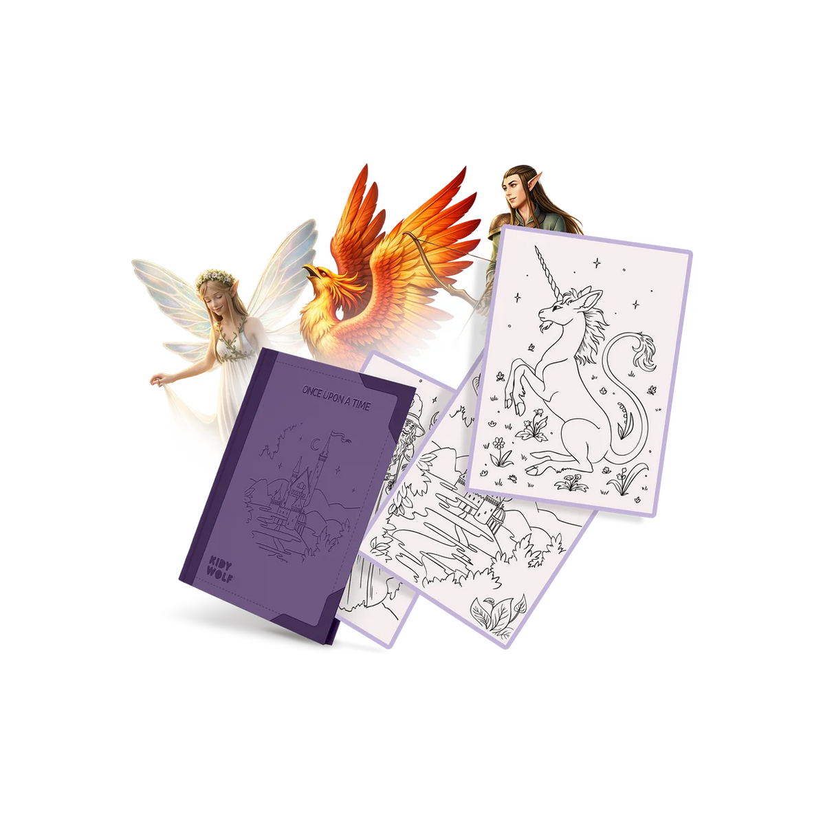 Kidiwolf Refill KidydrawPad 30 Overtrektekeningen - Once Upon A Time