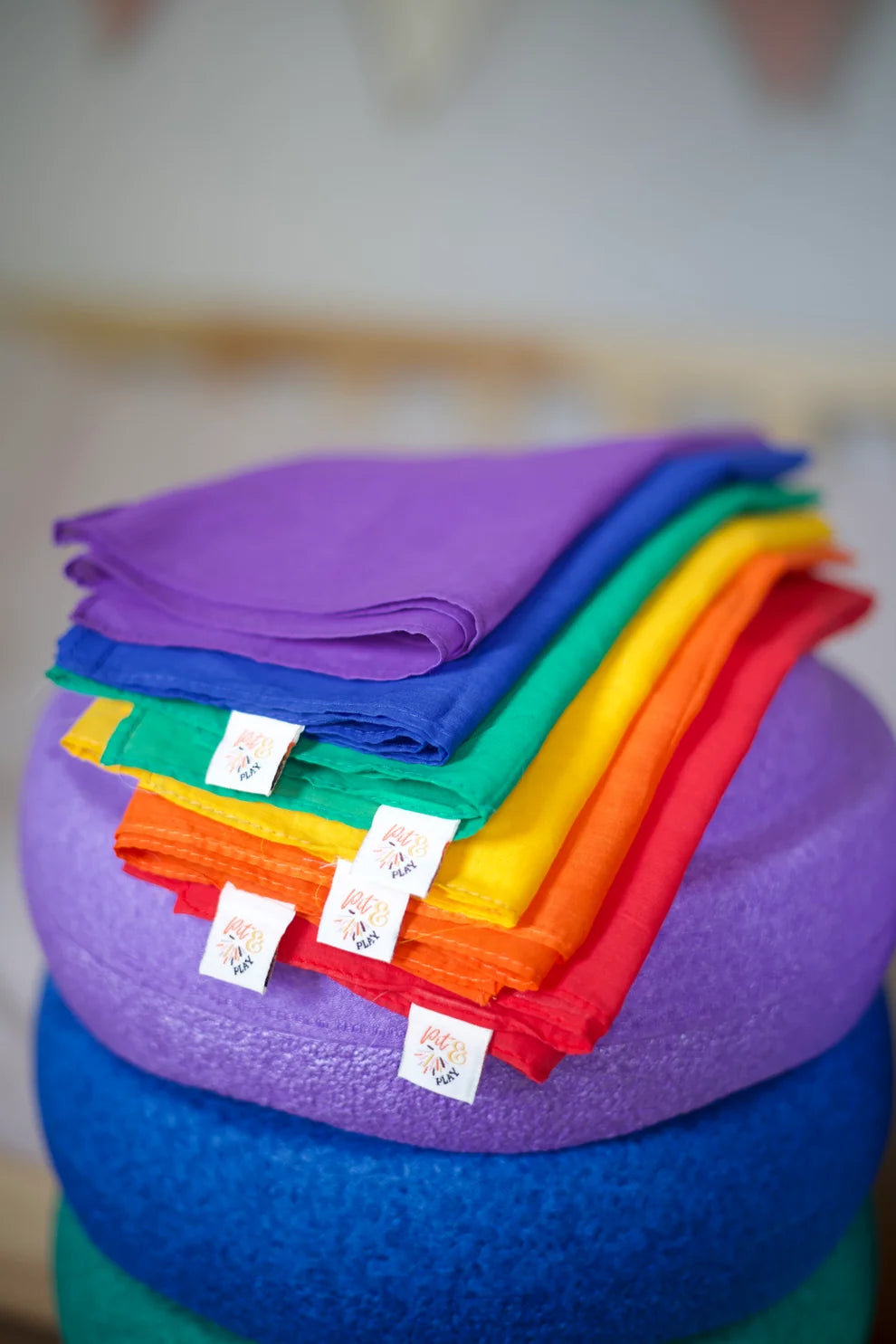 Pit&Play Katoenen Speeldoeken Set - Regenboog