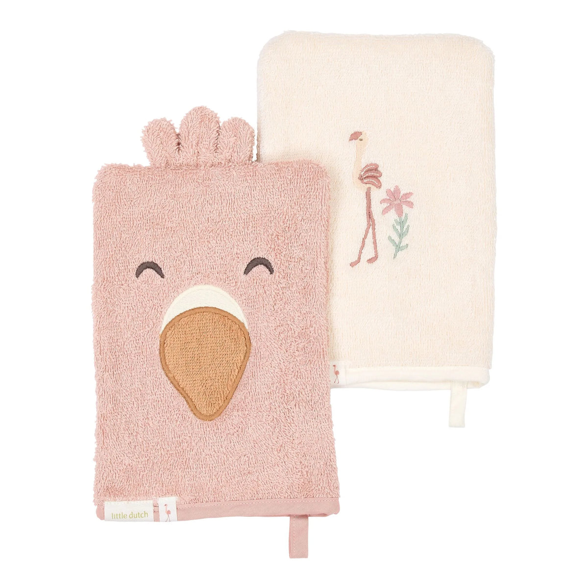 Little Dutch Washandjes Flamingo 2 Stuks - Roze