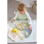 LÄSSIG Silicone Section Dish Set – Regenboogvormige kinderserviesset Happy Fruits Lemon