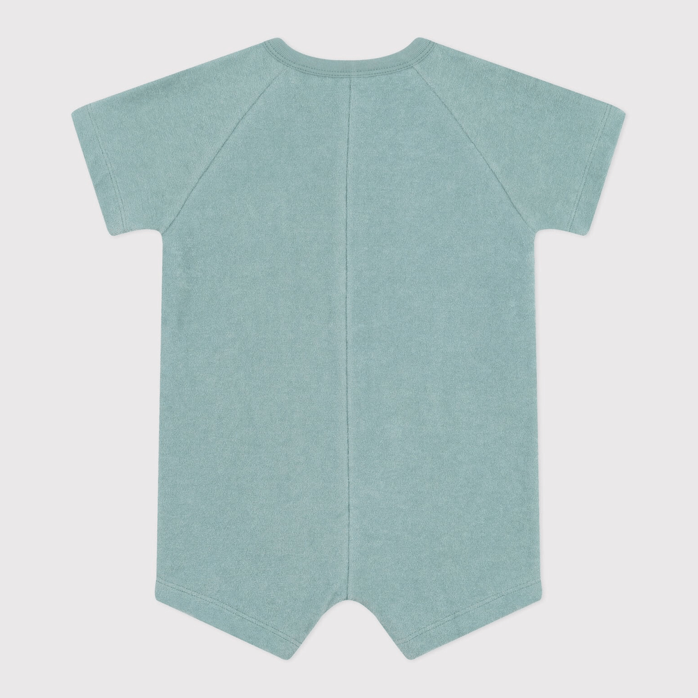 Petit Bateau Kort Babypakje Van Effen Katoenen Badstof Met Korte Mouwen - Groen