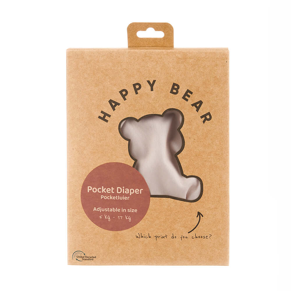 Happy Bear Wasbare Pocketluier - Nougat
