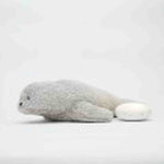 Moonie Knuffel - The Humming Seal Organic 2.0 - Grey Natur | Witte Ruis Zeehond Met Lichtje