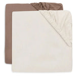 Jollein - Hoeslaken Jersey 60x120cm - 2pack - Milky Coffee/Ivory