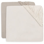 Jollein - Hoeslaken Box/Park Jersey 75x95cm - 2pack - Oatmeal/Sand