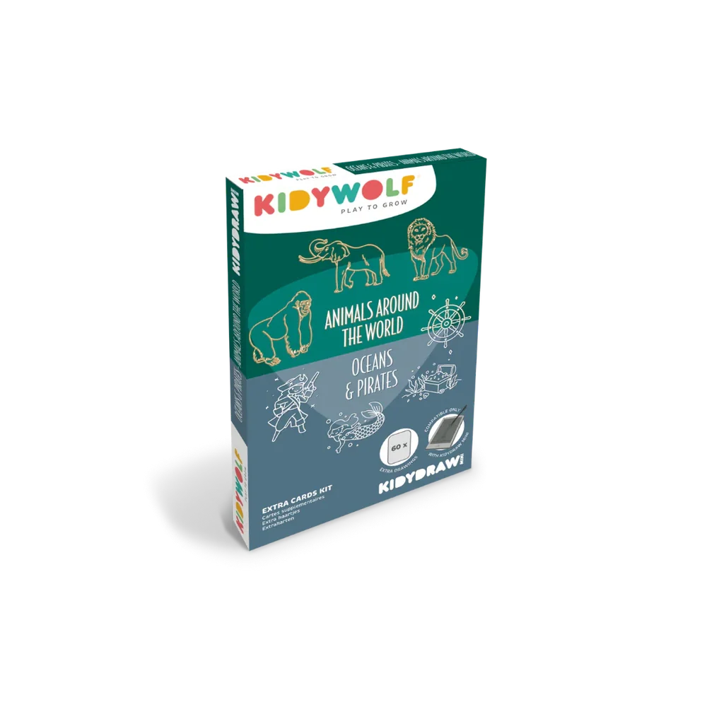Kidywolf Kidydraw Mini Tekentablet REFILL - Animals Around The World / Oceans & Pirates