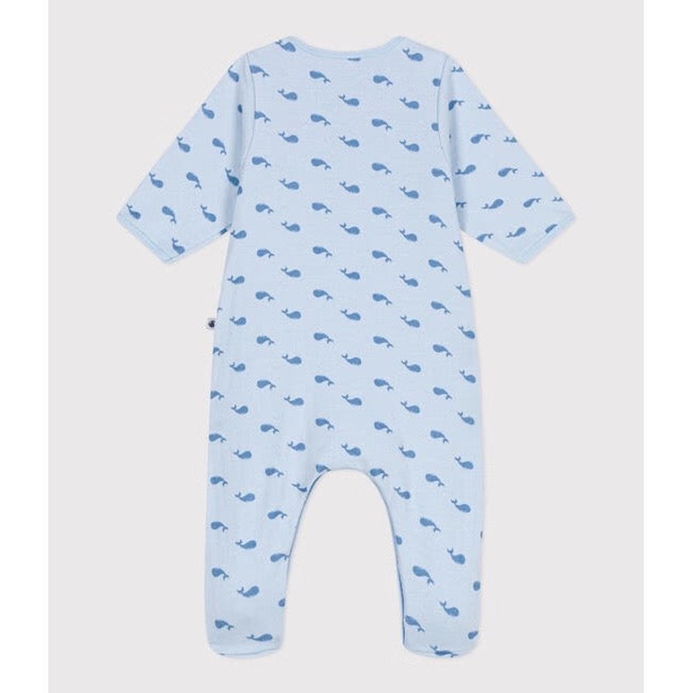 Petit Bateau Bodyjama Met Walvisprint In Tubic Voor Baby’s