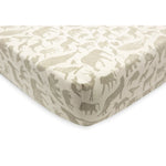 Jollein Hoeslaken Jersey 70x140/75x150cm - Animals Olive Green
